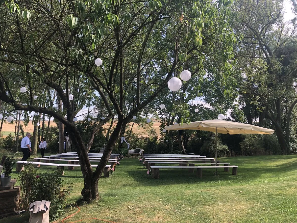 Überdachter Poolbereich der Raumühle