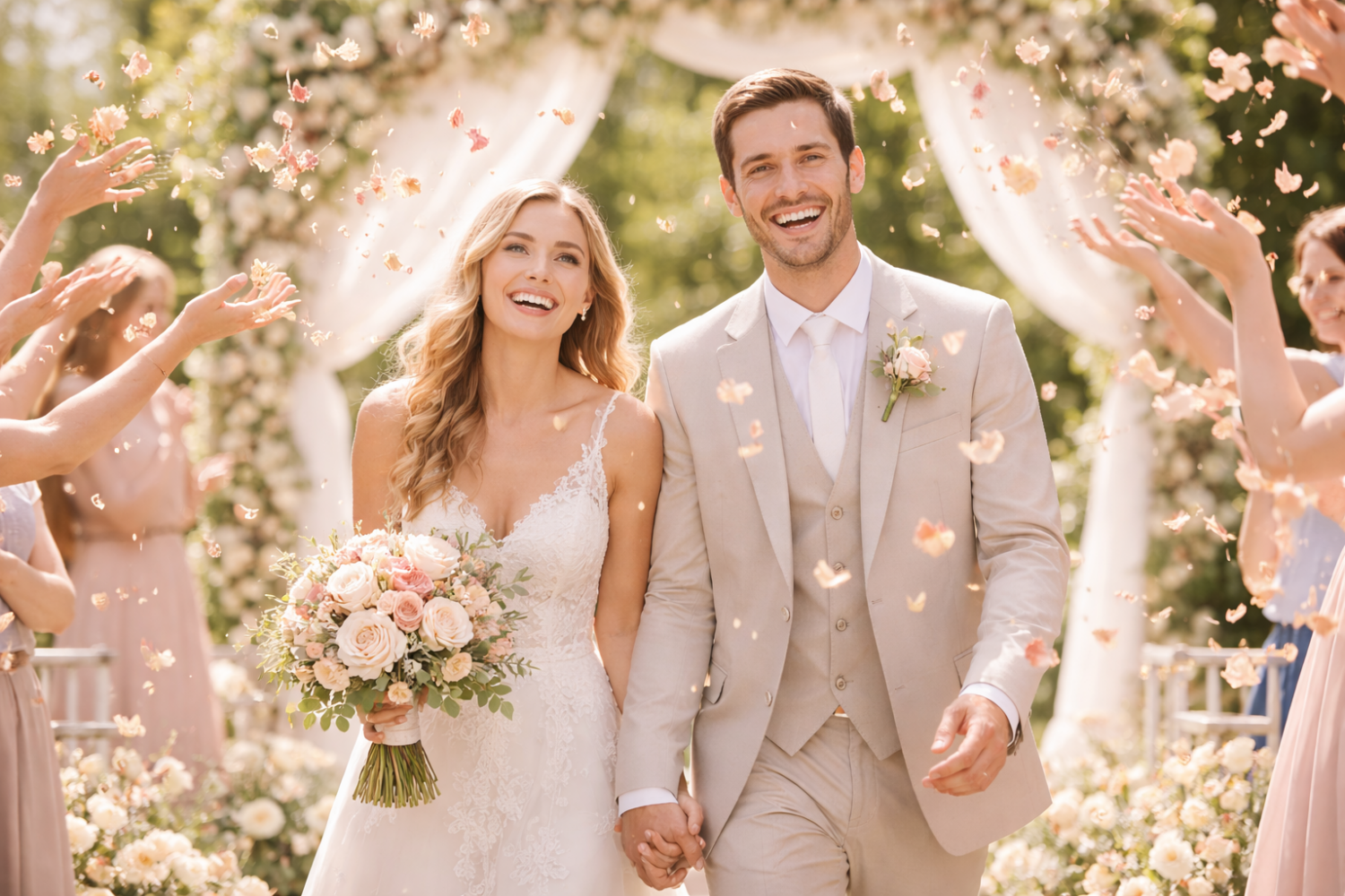 getrocknete Rosenblätter anstatt Konfetti